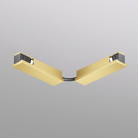 TR5724-SB Электрический коннектор для трека SHINE BASE 90° стена-потолок с поворотом трека под произвольным углом, сатинированная латунь, алюминий - фото