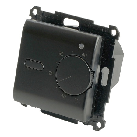Терморегулятор механический для теплого пола (механизм), STEKKER GLS00-7117-05, 250В, 3500Вт, серия Катрин, черный - фото