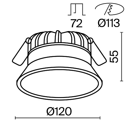 Встраиваемый светильник Technical DL055-12W3-4-6K-W - фото