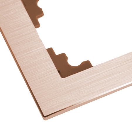 Рамка 1-местная, металл, STEKKER, MFR00-7001-02, серия Катрин, шампань - фото