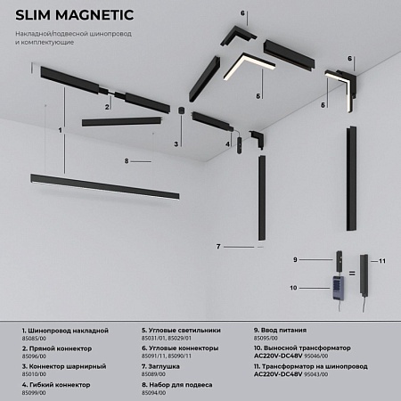 Slim Magnetic R02 Трековый светильник 12W 3000K (черный) 85012/01 85012/01 - фото