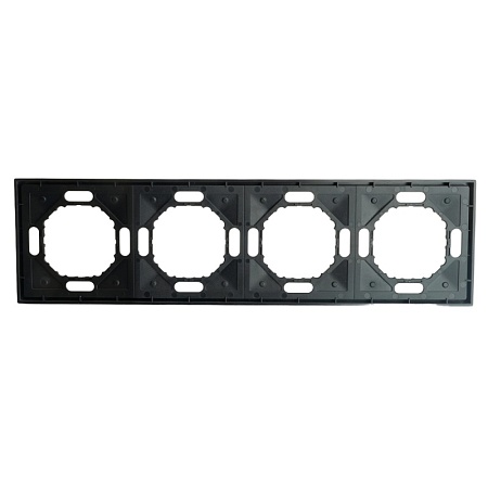 Рамка STEKKER, PFR00-5004-05 4-местная, серия Эмили, черный уголь, soft touch - фото