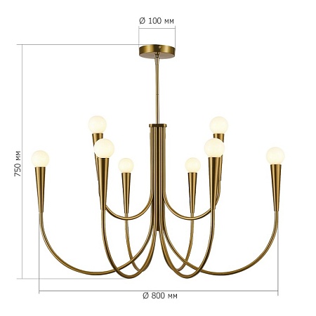 Светильник подвесной ST-Luce Латунь E14 9*60W SL1243.303.09 - фото