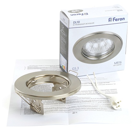 Светильник встраиваемый Feron DL10 потолочный MR16 G5.3 титан - фото