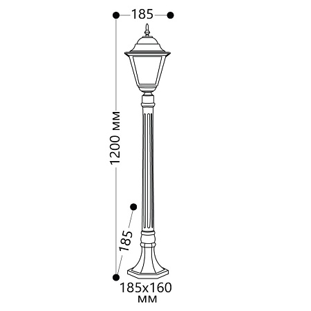 Светильник садово-парковый Feron 4210/PL4210 столб 100W E27 230V, белый - фото