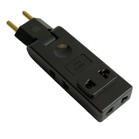 Разветвитель сетевой 4-местный б/з STEKKER ADP10-24-22, 250В, 10A, черный - фото