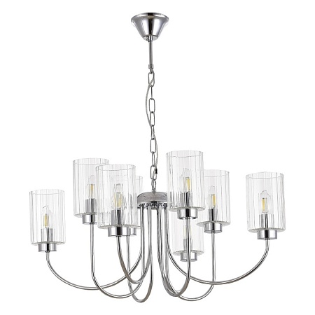 Светильник подвесной Хром/Прозрачный E14 8*40W SLE1127-103-08 - фото