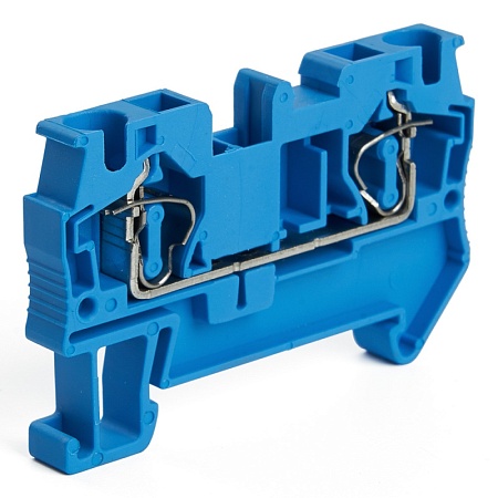 Зажим пружинный, 2-проводной проходной ЗНИ - 6,0 (JXB ST 6), синий STEKKER - фото