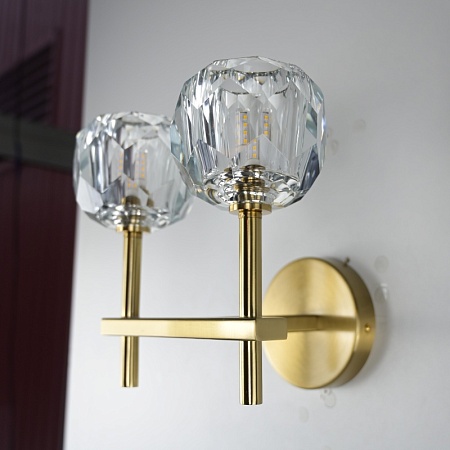 Бра Boule De Cristal Double Sconce Brass Imperiumloft 73769-22 - фото