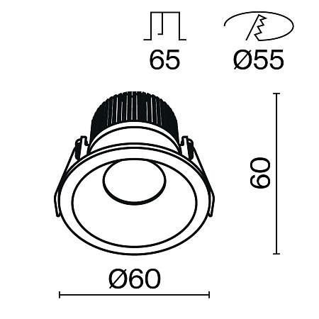 Встраиваемый светильник Technical DL034-01-06W4K-W - фото