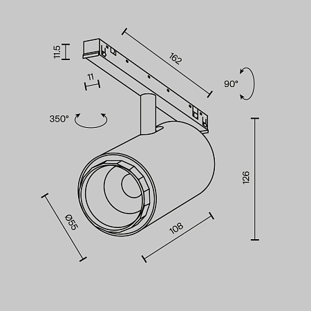 Трековый светильник Technical TR244-12W4K-B - фото