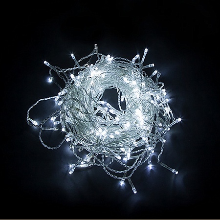 Светодиодная гирлянда Feron CL22 бахрома, статичная, 4,5м*0,8м + 3м 230V 5000К c питанием от сети, белый шнур - фото