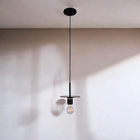 Подвесной Светильник Rh Utilitaire Disk Shade Pendant Black Imperiumloft 123642-22 - фото