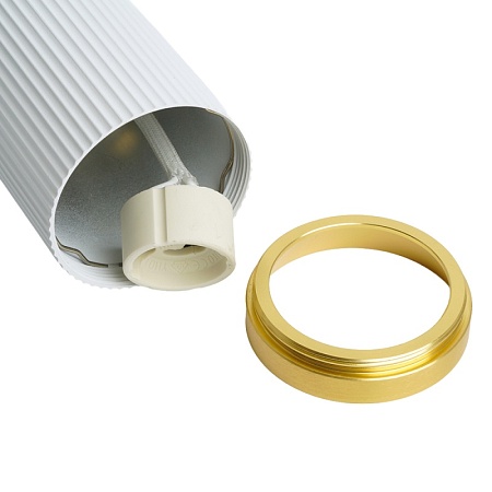 Светильник потолочный Feron ML190 Barrel GATSBY MR16 GU10 35W 230V, белый + античное золото - фото