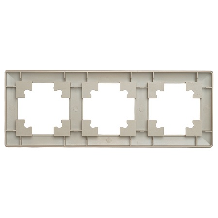 Рамка STEKKER, PFR00-7003-02 3-местная, пластик, серия Катрин, шампань - фото