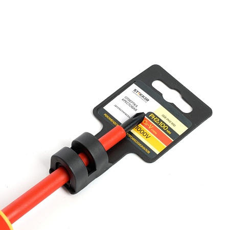 Отвертка крестовая диэлектрическая STEKKER Ph 2 х 100 мм, SDE-PH2-100 - фото