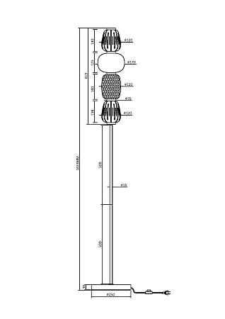 Напольный светильник (торшер) Maytoni Pattern MOD267FL-L32G3K - фото