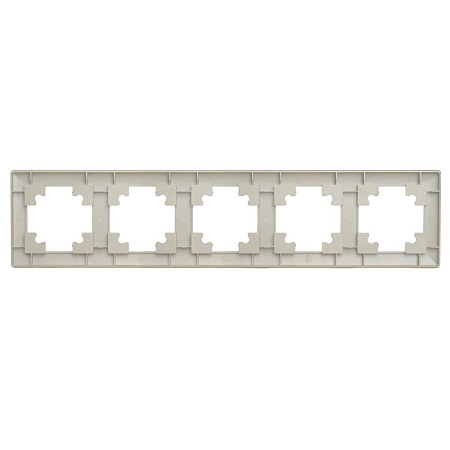 Рамка STEKKER, PFR00-7005-02 5-местная, пластик, серия Катрин, шампань - фото