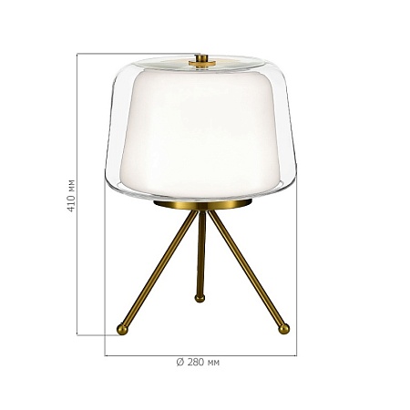 Прикроватная лампа ST-Luce Латунь/Белый, Прозрачный LED 1*16W 3000K SL6127.304.01 - фото