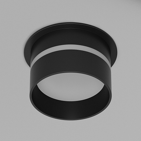 DK2404-BK Встраиваемый светильник влагозащ., IP 44, до 15 Вт, GU10, черный, алюминий - фото