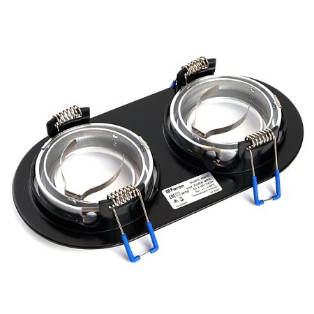 Светильник потолочный встраиваемый, DL2812 MR16 50W G5.3 "овал", черный-хром - фото