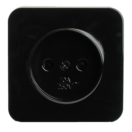 Розетка 1-местная б/з открытой установки, STEKKER, 250В, 10А, IP20, серия София, черный, MST10-11-02 - фото