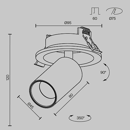 Встраиваемый светильник Technical FOCUS LED C071CL-7W3K-B - фото