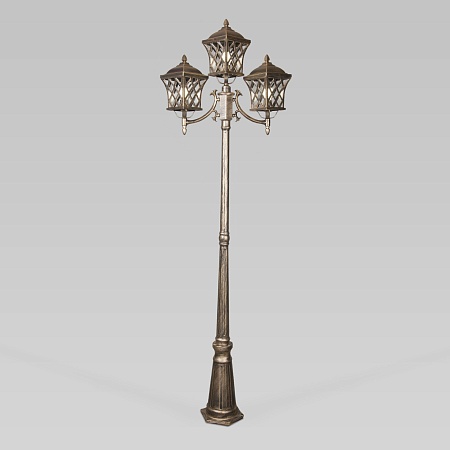 Уличный светильник на столбе Cassiopeya F/3 черное золото IP44 Cassiopeya F/3 черное золото Elektrostandard - фото