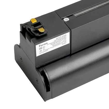 Светодиодный светильник Feron AL123 трековый однофазный на шинопровод 2*30W 6500K 60 градусов черный - фото