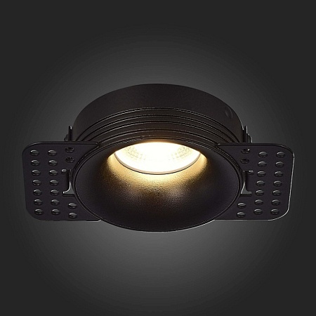 Св-к встр. Черный GU10 1*50W IP20 D78xH30 165-265V Без ламп ST218.448.01 - фото