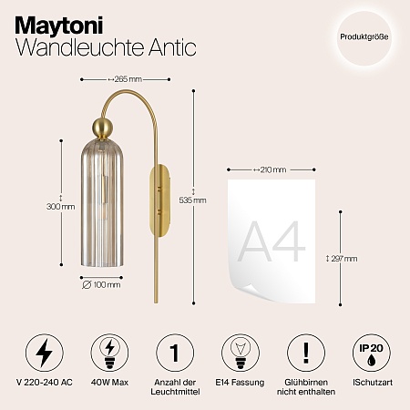 Настенный светильник (бра) Maytoni Antic MOD302WL-01CG - фото