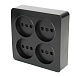 Розетка 4-местная б/з открытой установки, квадрат, STEKKER, 250В, 10А, IP20, серия София, черный матовый, MST10-14S-05 - фото