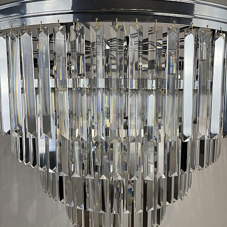 Люстра Rh 1920S Odeon Clear Glass Fringe Chandelier D80 Chrome Imperiumloft 228793-22 - фото