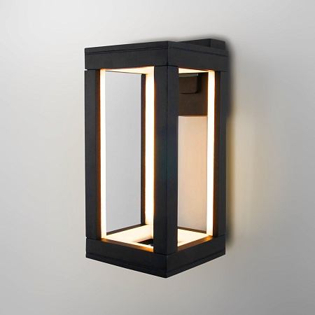 Уличный настенный светодиодный светильник Frame LED IP54 1527 TECHNO LED черный Elektrostandard - фото