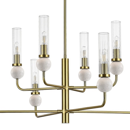 Светильник подвесной ST-Luce латунь/прозрачный E14 8*40W SL1244.303.08 - фото