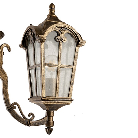 Светильник садово-парковый Feron PL109  четырехгранный,столб 2*60W 230V E27, черное золото - фото