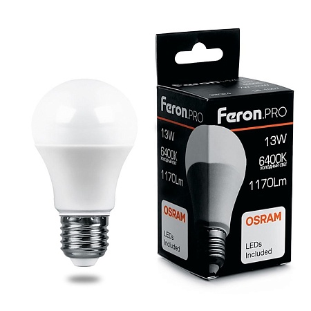 Лампа светодиодная Feron.PRO LB-1013 Шар E27 13W 175-265V 6400K - фото