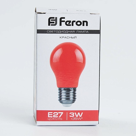 Лампа светодиодная Feron LB-375 E27 3W 230V красный - фото