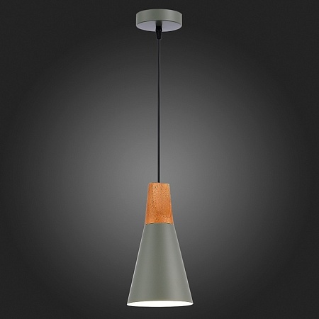 Светильник подвесной Серый/Серый, Светлое дерево E14 1*40W SLE125173-01 - фото