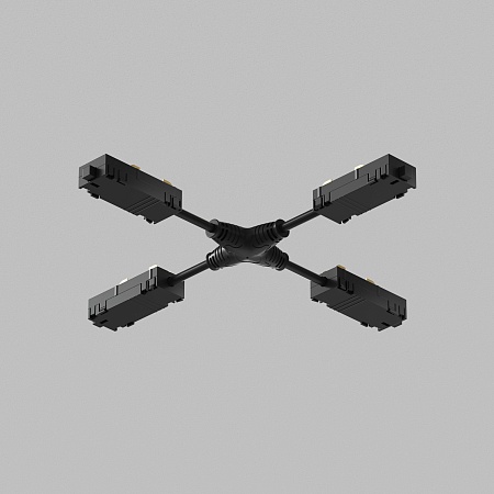 TR2116-BK Гибкий Х-образный, электрический коннектор трека SMART, черный - фото