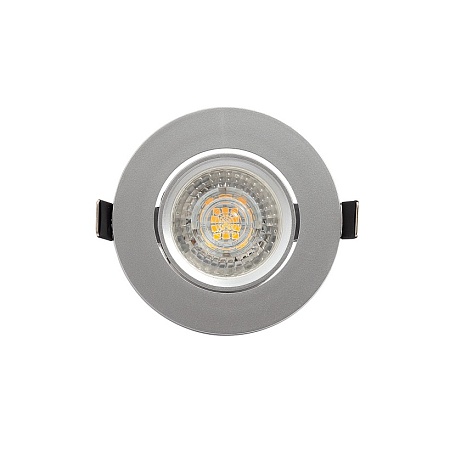 DK3020-CM Встраиваемый светильник, IP 20, 10 Вт, GU5.3, LED, серый, пластик - фото