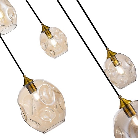 Люстра подвесная ST-Luce Латунь/Коньячный E14/E27 3+2*40W SL1188.303.05 - фото