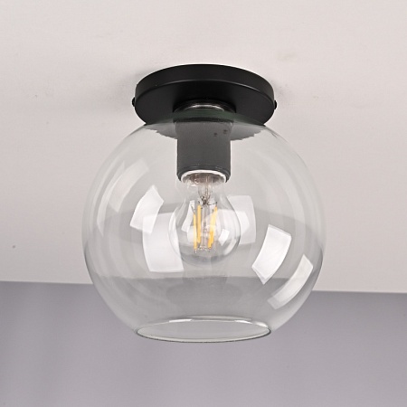 Потолочный Светильник Rh Utilitaire Globe Shade Flushmount Black Imperiumloft 123673-22 - фото