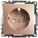 Розетка 1-местная с/з (механизм), STEKKER GLS16-7110-02, 250В, 16А с защитной шторкой, серия Катрин, шампань - фото