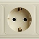 Розетка 4-местная с/з STEKKER, PST16-61-20 (RA 16-466-БЖ), пластик АВС, 250В, 16А, IP20, слоновая кость - фото