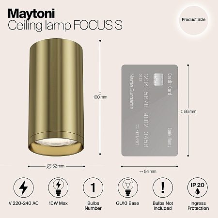 Потолочный светильник Technical FOCUS S C052CL-01BS - фото