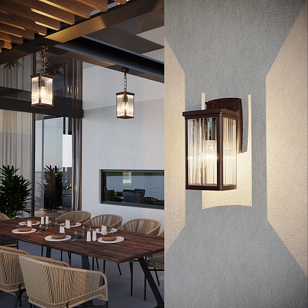 Настенный уличный светильник Lame D кофе IP33 GL 1006D Elektrostandard - фото