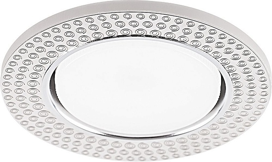Светильник встраиваемый с белой LED подсветкой Feron CD4029 потолочный GX53 без лампы,  прозрачный, хром - фото