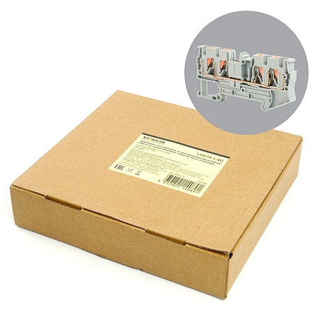 Зажим пружинный, 4-проводной проходной ЗНИ - 4 ,JXB PT 4 , серый LD574-1-40 - фото