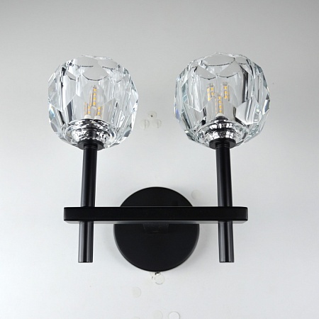 Бра Boule De Cristal Double Sconce Brass Черный Imperiumloft 178385-22 - фото